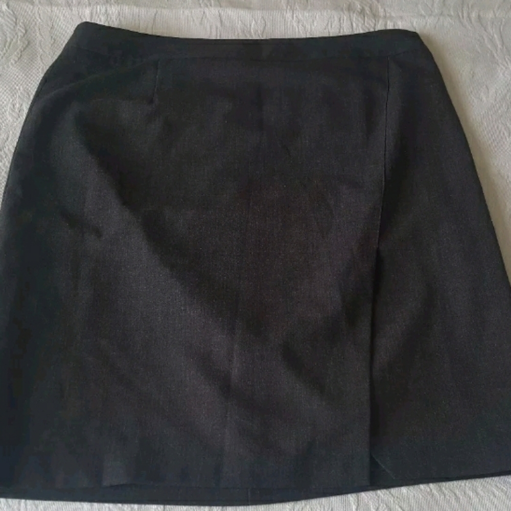 Laundry by Shelli Segal Faux Wrap Pencil Skirt Size 12 Gray New - Picture 2 of 5